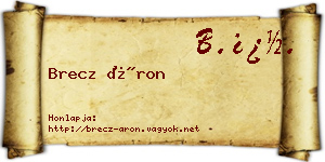 Brecz Áron névjegykártya